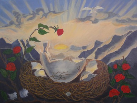 Birth of Love 60cm x 80cm auf Keilrahmen "frei nach Vladimir Kush"